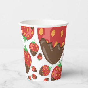 Vasos De Papel Patrón de fresa