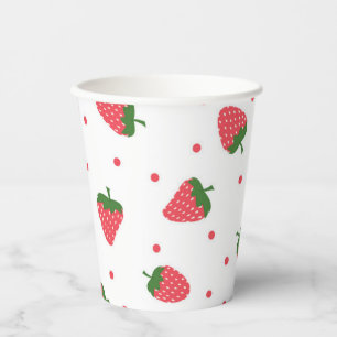 Vasos De Papel Patrón de fresa