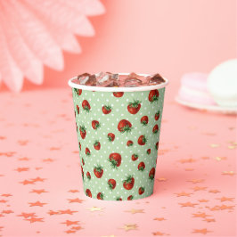 Vasos De Papel Patrón de Fresa