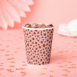 Vasos De Papel Patrón de Fresa