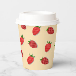 Vasos De Papel Patrón de fresa para verano de frutas buenas vibra