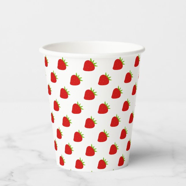 Vasos De Papel Patrón de fresa suave (Anverso)