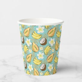 Vasos De Papel Patrón de frutas tropicales de verano