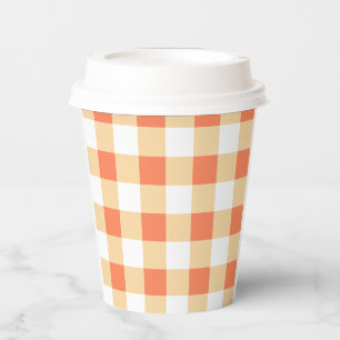Vasos De Papel Patrón de Gingham