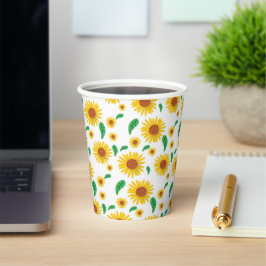 Vasos De Papel Patrón de girasol lindo FIESTA Cubos de papel