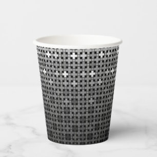 Vasos De Papel Patrón de gradiente geométrico en blanco y negro