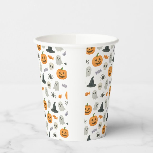 Vasos De Papel Patrón de Halloween (Izquierda)