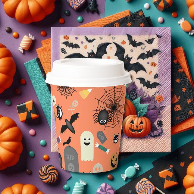 Vasos De Papel Patrón de Halloween (Subido por el creador)