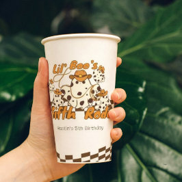 Vasos De Papel Patrón de Halloween de Cowboy retro revisado Cumpl