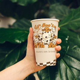 Vasos De Papel Patrón de Halloween de Cowboy retro revisado Cumpl