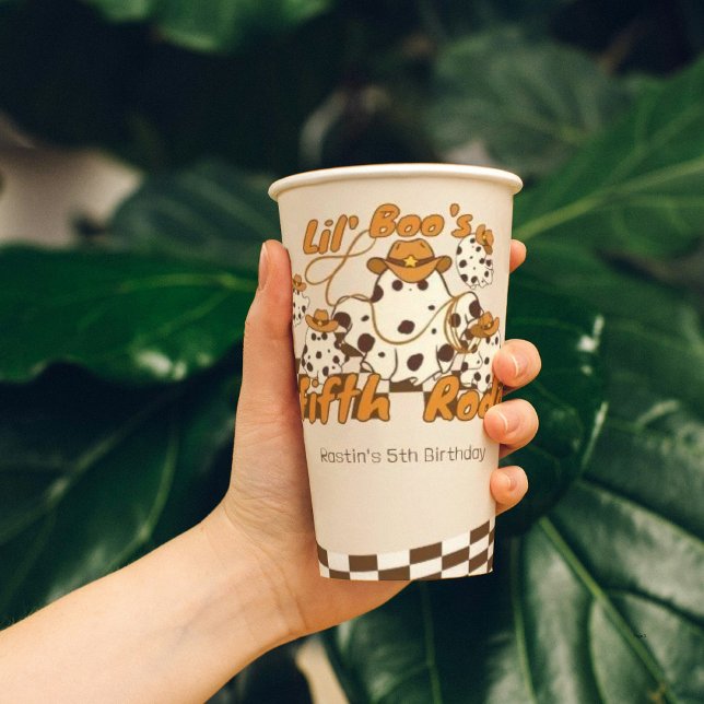 Vasos De Papel Patrón de Halloween de Cowboy retro revisado Cumpl (Subido por el creador)