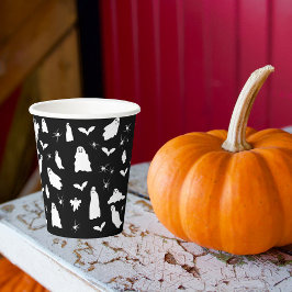 Vasos De Papel Patrón de Halloween de Fantasma Cuta, Bats & Spide