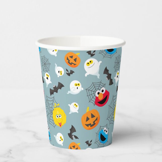Vasos De Papel Patrón de Halloween de Plaza Sésamo (Izquierda)