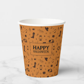 Vasos De Papel patrón de halloween del oeste salvaje