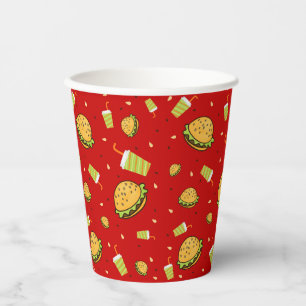 Vasos De Papel Patrón de hamburguesas