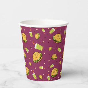 Vasos De Papel Patrón de hamburguesas