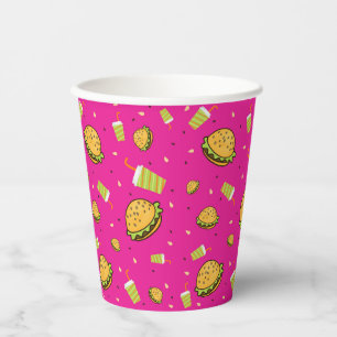Vasos De Papel Patrón de hamburguesas
