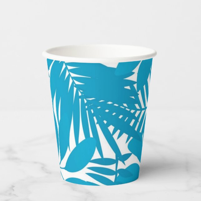 Vasos De Papel Patrón de hojas (Anverso)