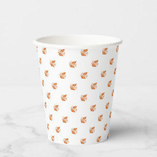 Vasos De Papel Patrón de hojas de follaje de otoño con especias d