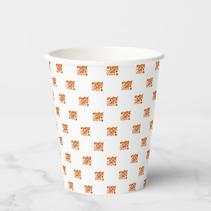 Vasos De Papel Patrón de hojas de follaje de otoño de naranja lin