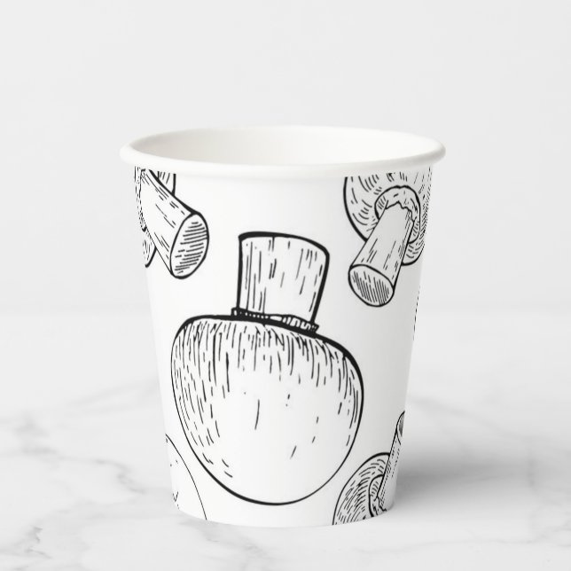 Vasos De Papel Patrón de hongos (Anverso)