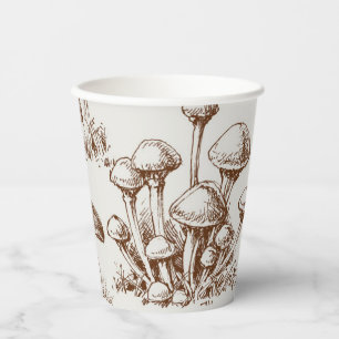 Vasos De Papel Patrón de hongos