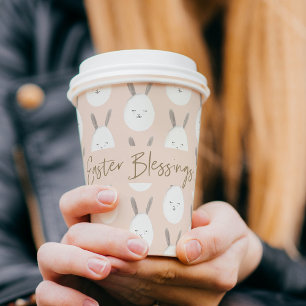 Vasos De Papel Patrón de huevo de conejo pastel moderno   Bendici