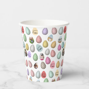 Vasos De Papel Patrón de Huevo de Pascua de Fotografía Pastel Per