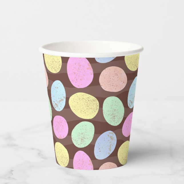 Vasos De Papel Patrón de Huevos de Pascua de Candy (Anverso)