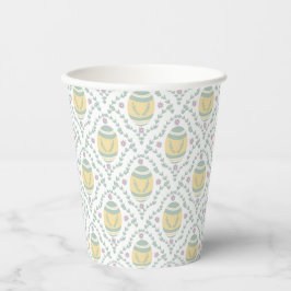 Vasos De Papel Patrón de Huevos de Pascua Pastel Damask