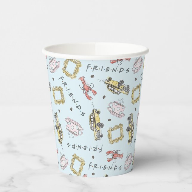 Vasos De Papel Patrón de iconos de acuarela de FRIENDS™ (Izquierda)