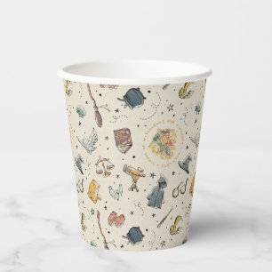 Vasos De Papel Patrón de iconos de Harry Potter - Baby Shower