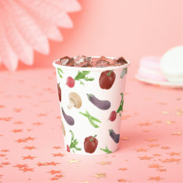 Vasos De Papel Patrón de Ilustracion vegetal