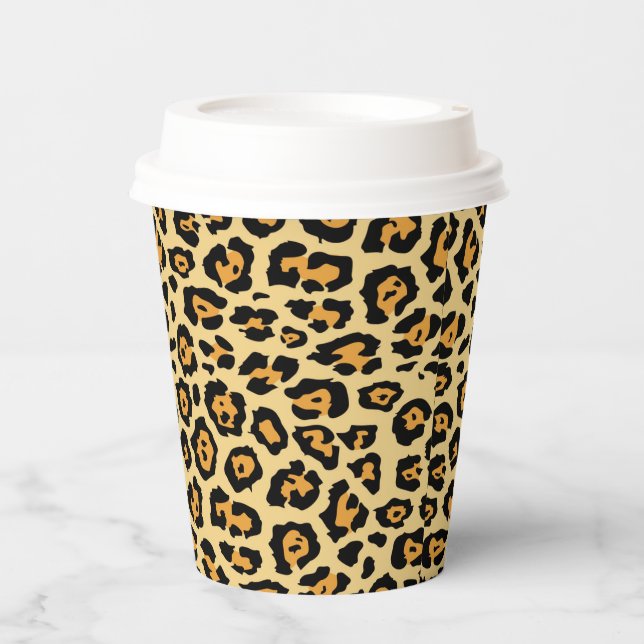 Vasos De Papel Patrón de impresión de animales leopardos-25560 (Anverso)