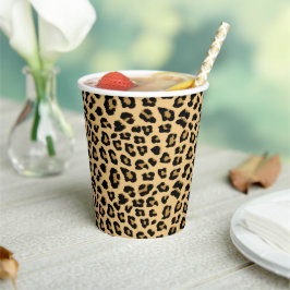 Vasos De Papel Patrón de impresión de leopardo