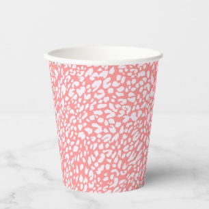 Vasos De Papel Patrón de impresión de leopardo de coral