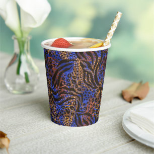 Vasos De Papel Patrón de impresión lujoso Leopard y Zebra