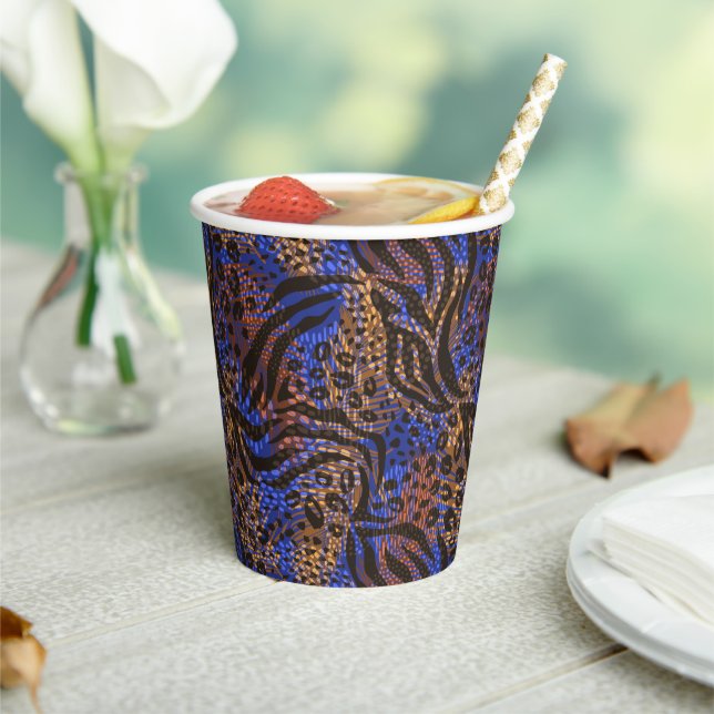 Vasos De Papel Patrón de impresión lujoso Leopard y Zebra (in situ)
