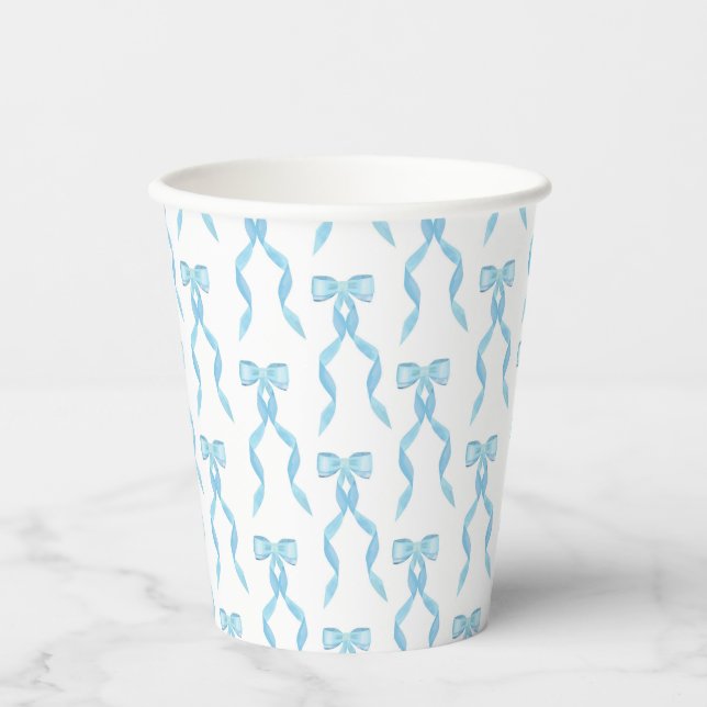 Vasos De Papel Patrón de inclinación azul (Anverso)