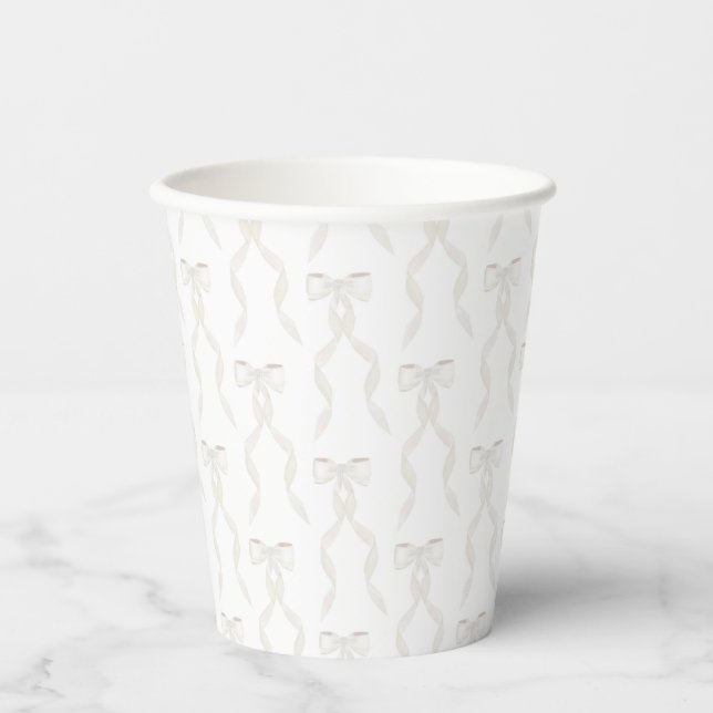 Vasos De Papel Patrón de inclinación blanca (Anverso)