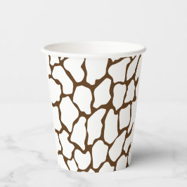 Vasos De Papel Patrón de jirafa marrón – Estampado minimalista de