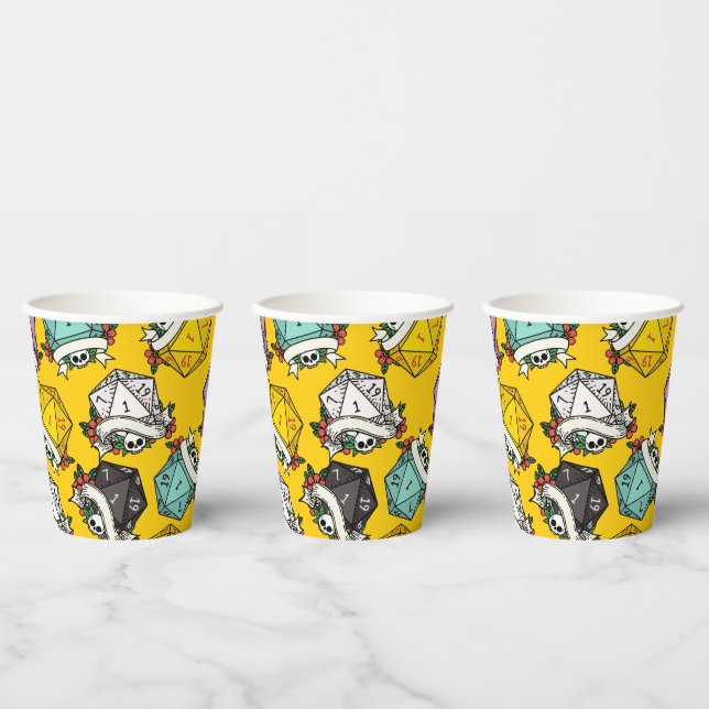 Vasos De Papel Patrón de juego de dados D20 (Multi)
