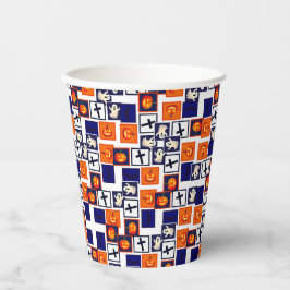 Vasos De Papel patrón de juego temático de Halloween