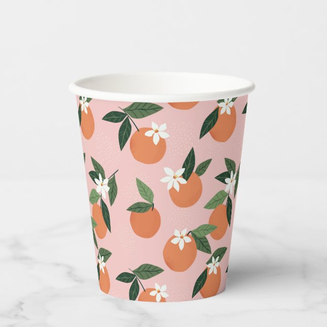 Vasos De Papel Patrón de jugo de Naranja (Anverso)