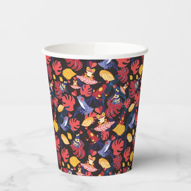 Vasos De Papel Patrón De Las Ranas De Los Amantes (Izquierda)