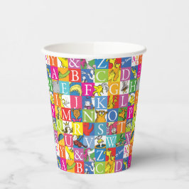 Vasos De Papel Patrón de letras de bloque coloridas del alfabeto