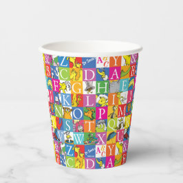 Vasos De Papel Patrón de letras de bloque coloridas del alfabeto