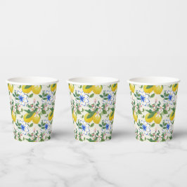 Vasos De Papel Patrón de limón de mosaico italiano