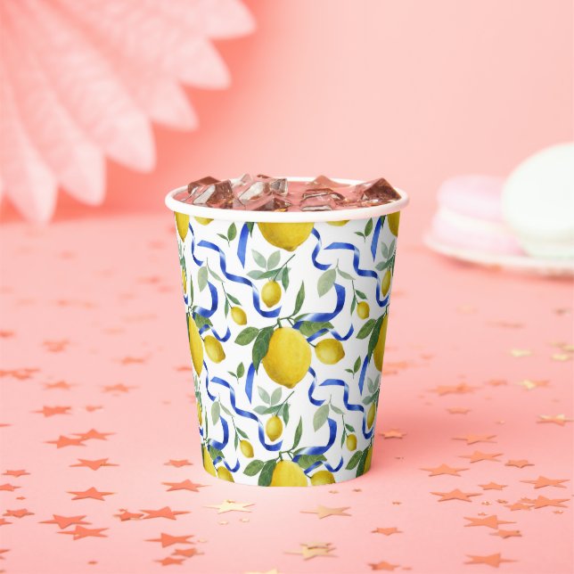 Vasos De Papel Patrón de limón de mosaico italiano (in situ)