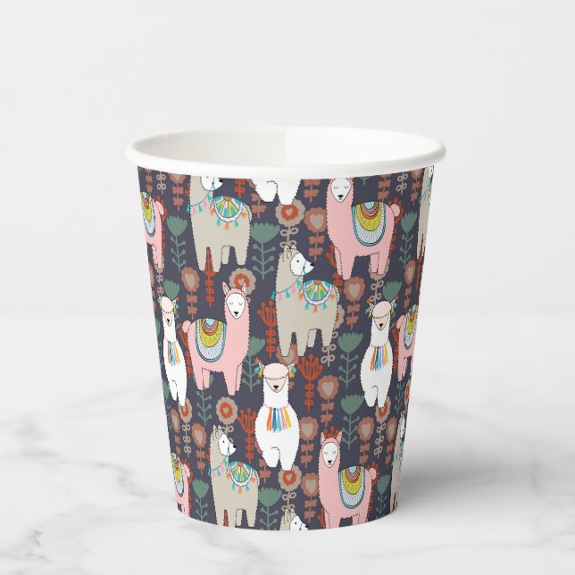 Vasos De Papel Patrón de Llamas Coloridas (Izquierda)